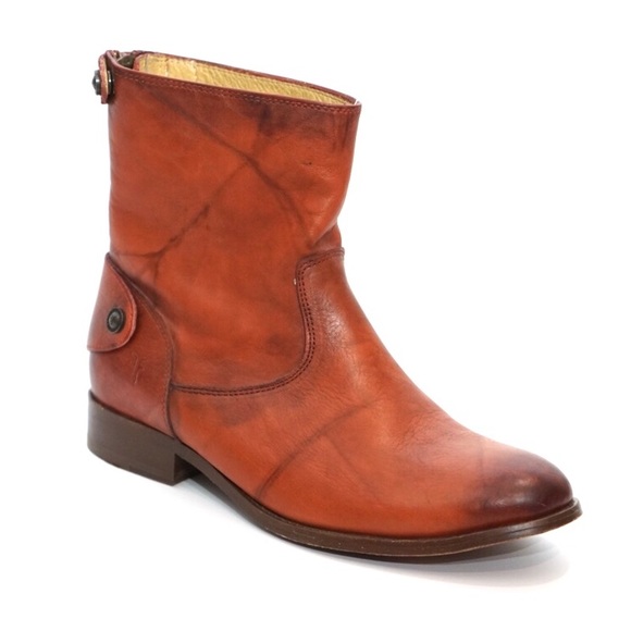 Frye Shoes - Frye Melissa Red Brown Short Ankle Boots
